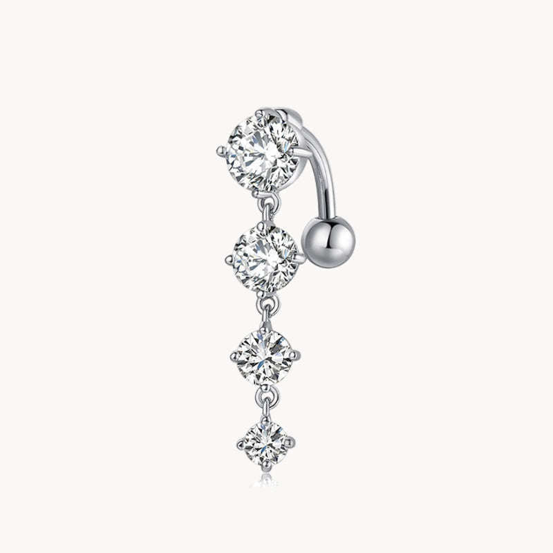 Vierkristall Kette Bauchnabelpiercing aus Titan Namma Markt