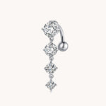 Vierkristall Kette Bauchnabelpiercing aus Titan Namma Markt