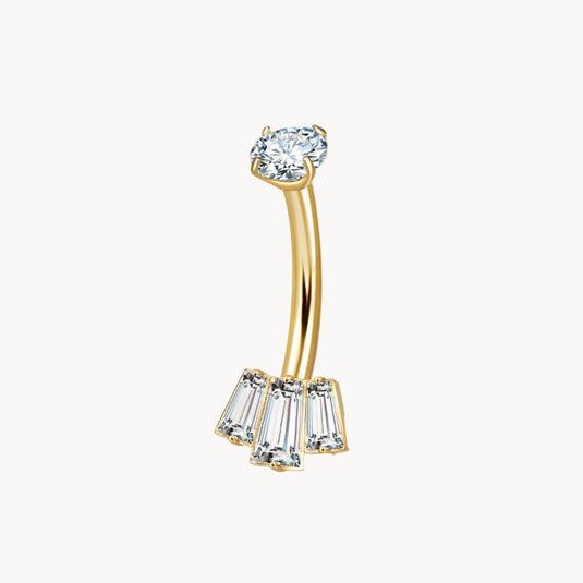 Baguette Fächer Bauchnabelpiercing aus Titan