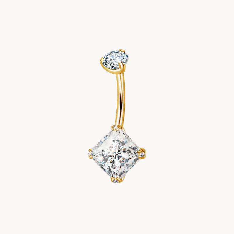 Quadratkristall Bauchnabelpiercing aus Titan