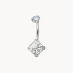Quadratkristall Bauchnabelpiercing aus Titan