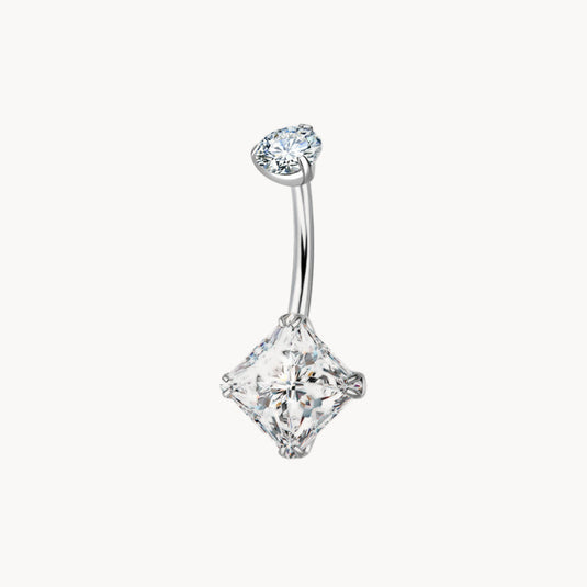 Quadratkristall Bauchnabelpiercing aus Titan