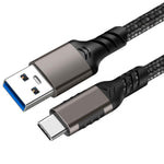 DREIKS Typ-C Ladekabel USB-C USB-A Kabel 10Gbps 3A Nylon USB 3.2 Quick Charge QC 60W