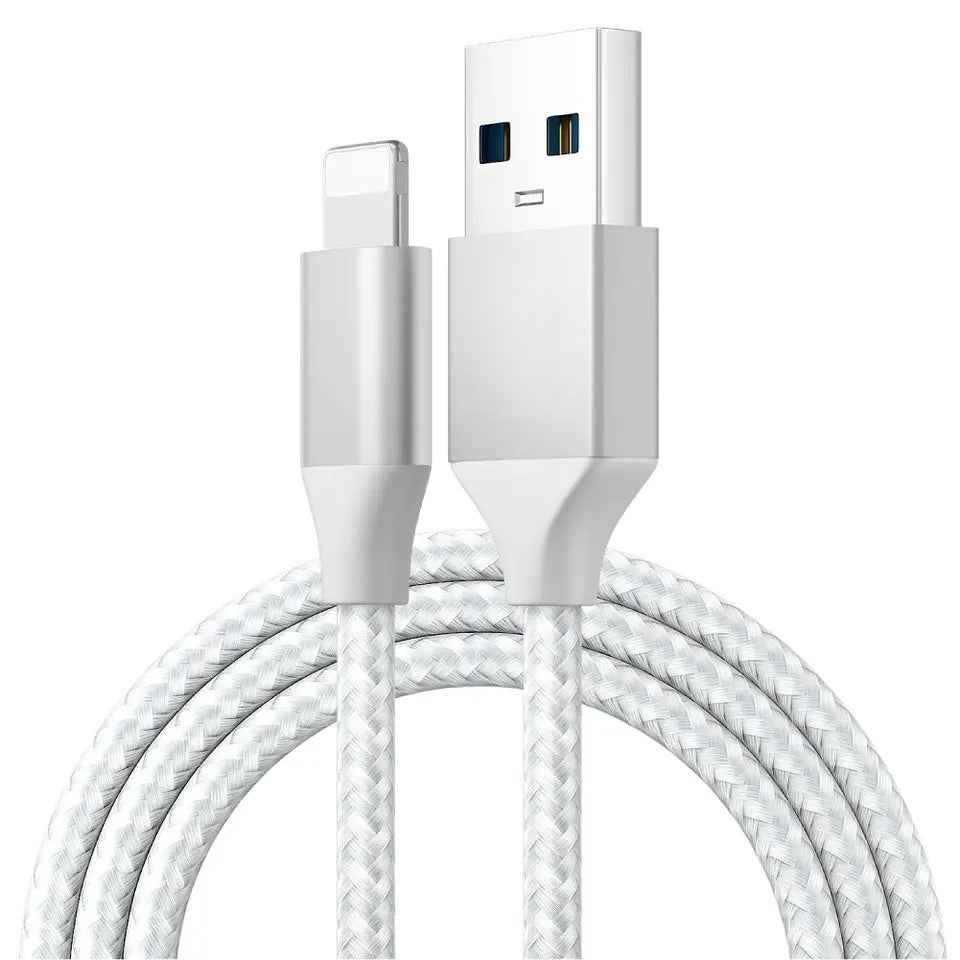 DREIKS Ladekabel für iPhone USB-A auf 8-Pin Nylon Datenkabel 3A USB 2.0 Handy