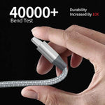 DREIKS Ladekabel für iPhone USB-A auf 8-Pin Nylon Datenkabel 3A USB 2.0 Handy