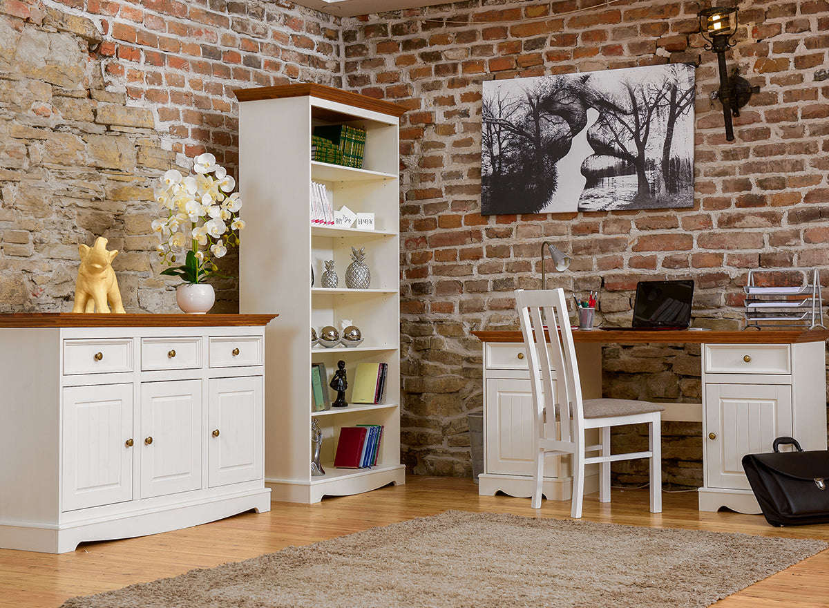 Bologna Elegante Schreibtisch – Weiß & Eichenoptik für Ihr Homeoffice Namma Markt