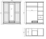 Bologna Elegante Kleiderschrank mit Spiegel | 3-türig | Weiß & Eiche