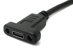 USB 3.1 Kabel 100 cm Typ C Stecker zu Buchse Schraube in Schwarz | System-S