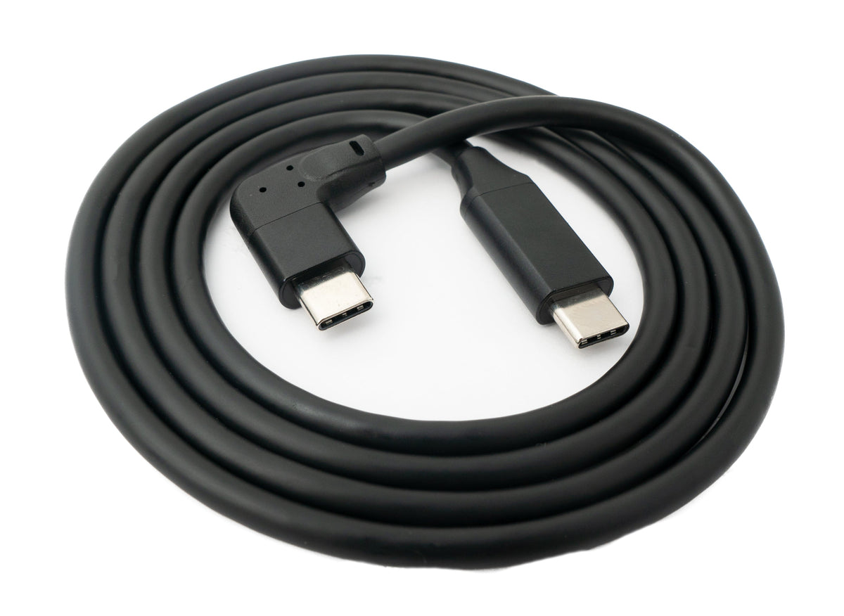 USB 3.1 Kabel 100 cm Typ C Stecker zu Stecker Winkel in Schwarz | System-S