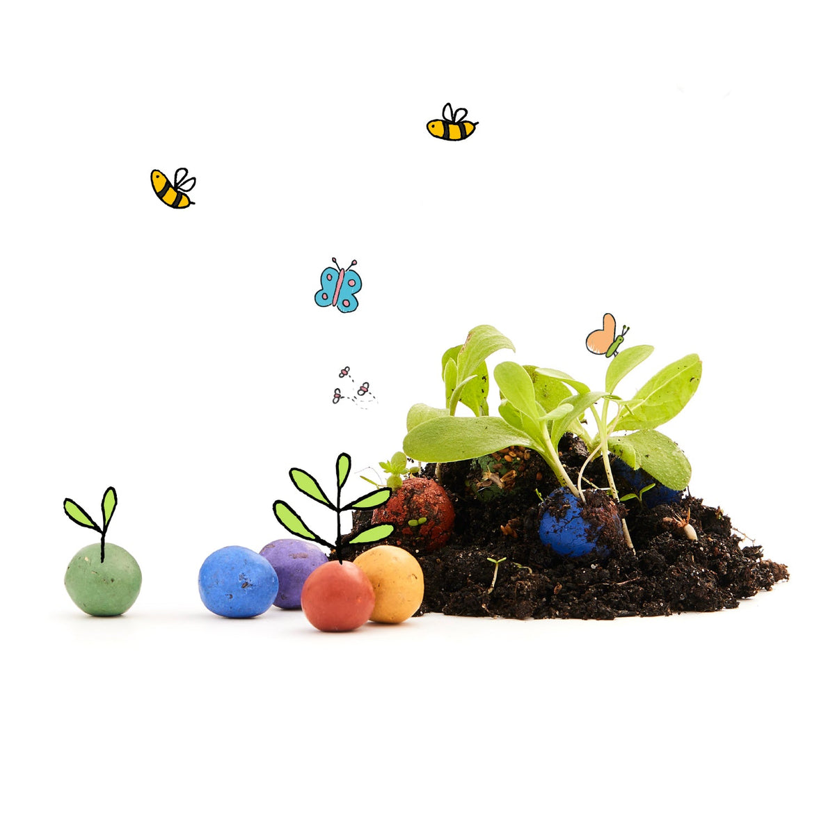 100 lose Blumenmurmeln, unverpackt