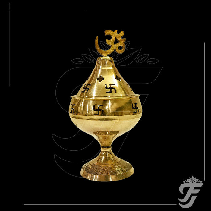 BRASS OM AND SWASTIK LAMP product image 1