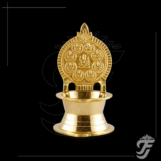 BRASS BABY ASHTALAKSHMI VILAKKU - 3.5" product image 1