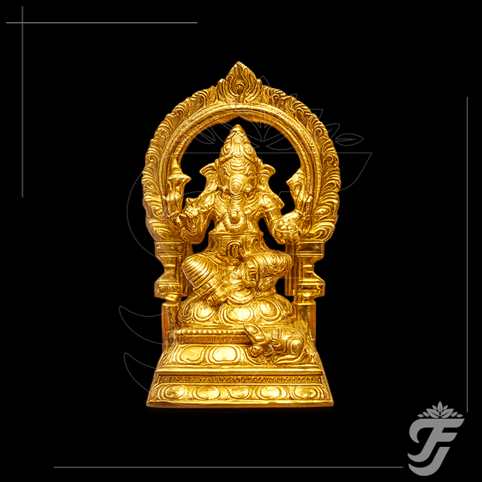 BRASS GANESH STATUE - 6 INCH product image 1