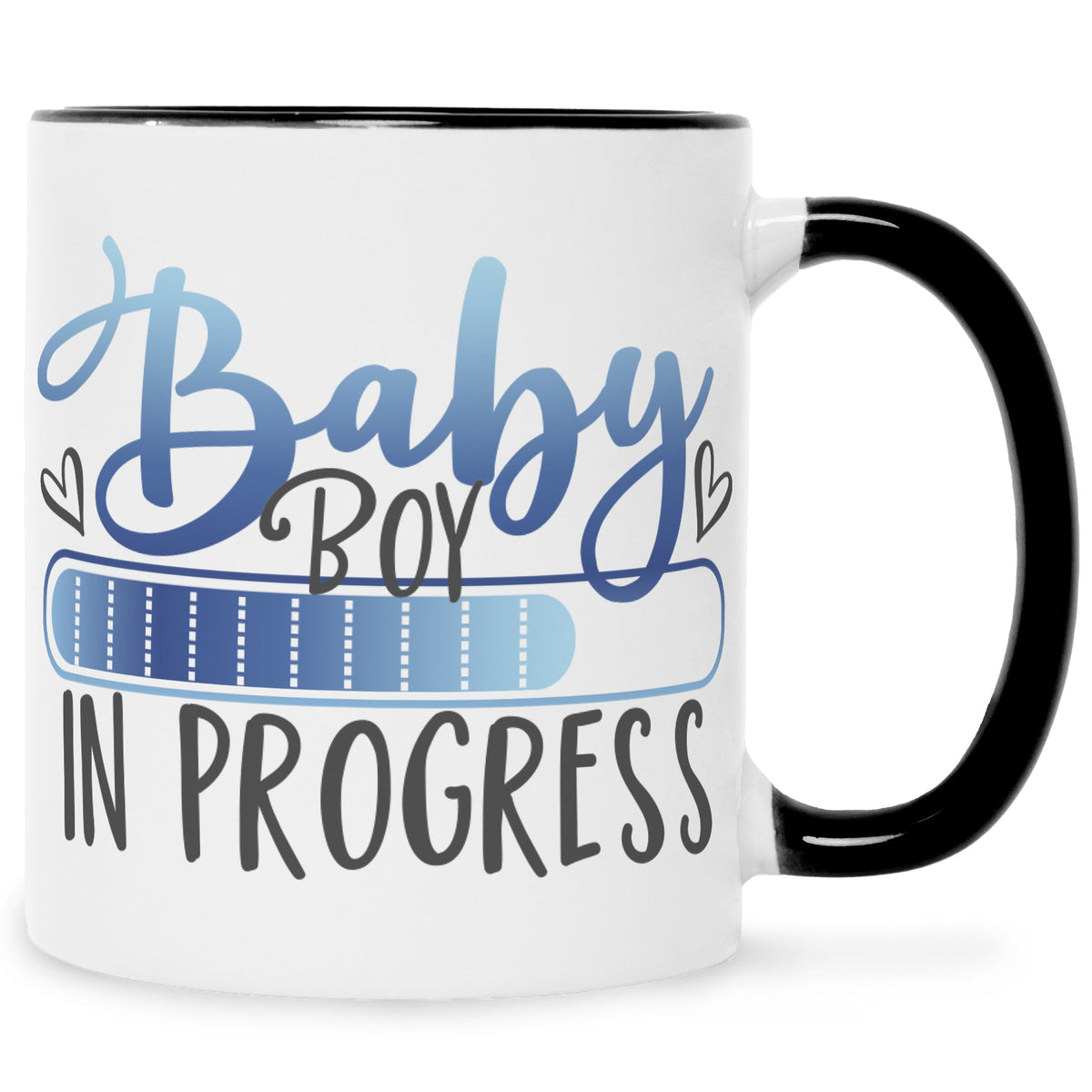 Bedruckte Tasse mit Spruch Baby in Progress