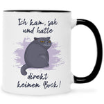 Bedruckte Tasse mit Spruch Ich kam, sah und hatte direkt keinen Bock V2