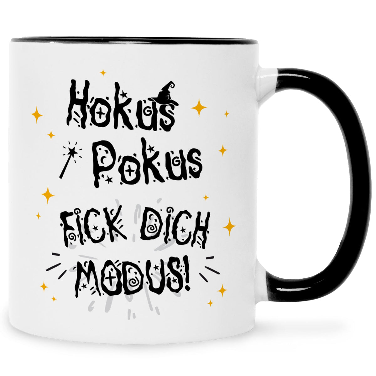 Bedruckte Tasse mit Spruch Hokus Pokus
