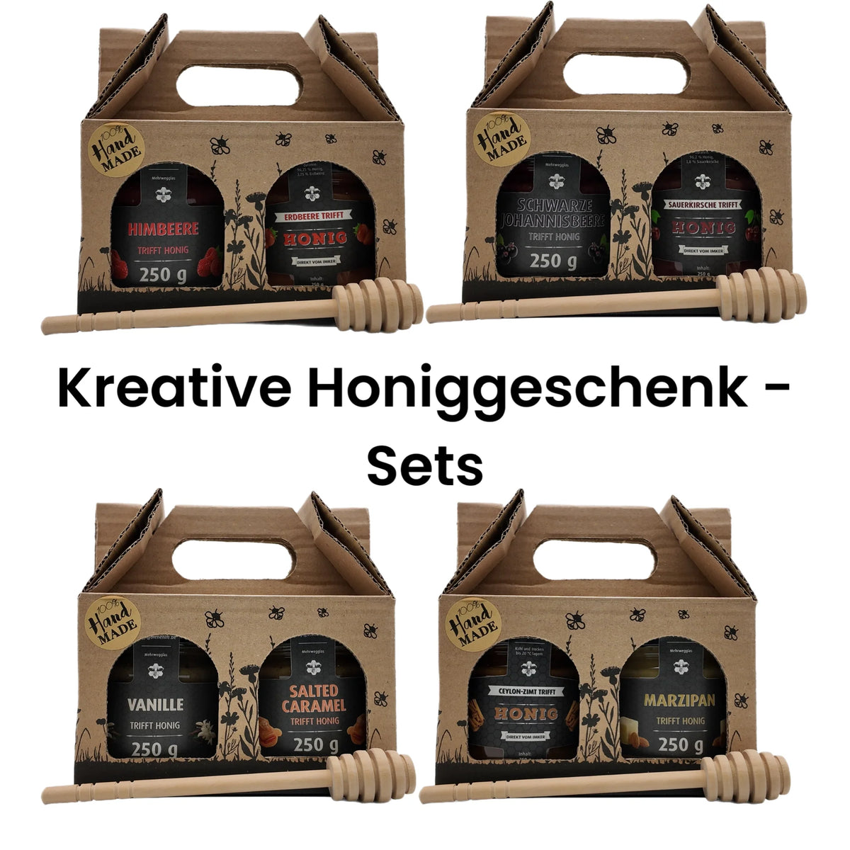 Honig-Geschenkpaket mit zwei Gläsern