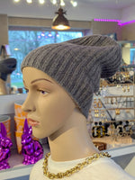 Beanie Mütze Alpaka Wolle - Grau