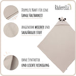 Kapuzenhandtuch Panda Baby, Beige 80x80 cm