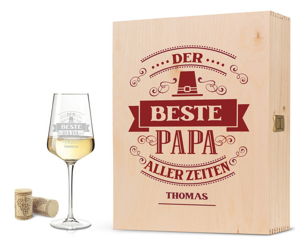 Stölzle Lausitz Weinglas mit Gravur "Bester Papa aller Zeiten"