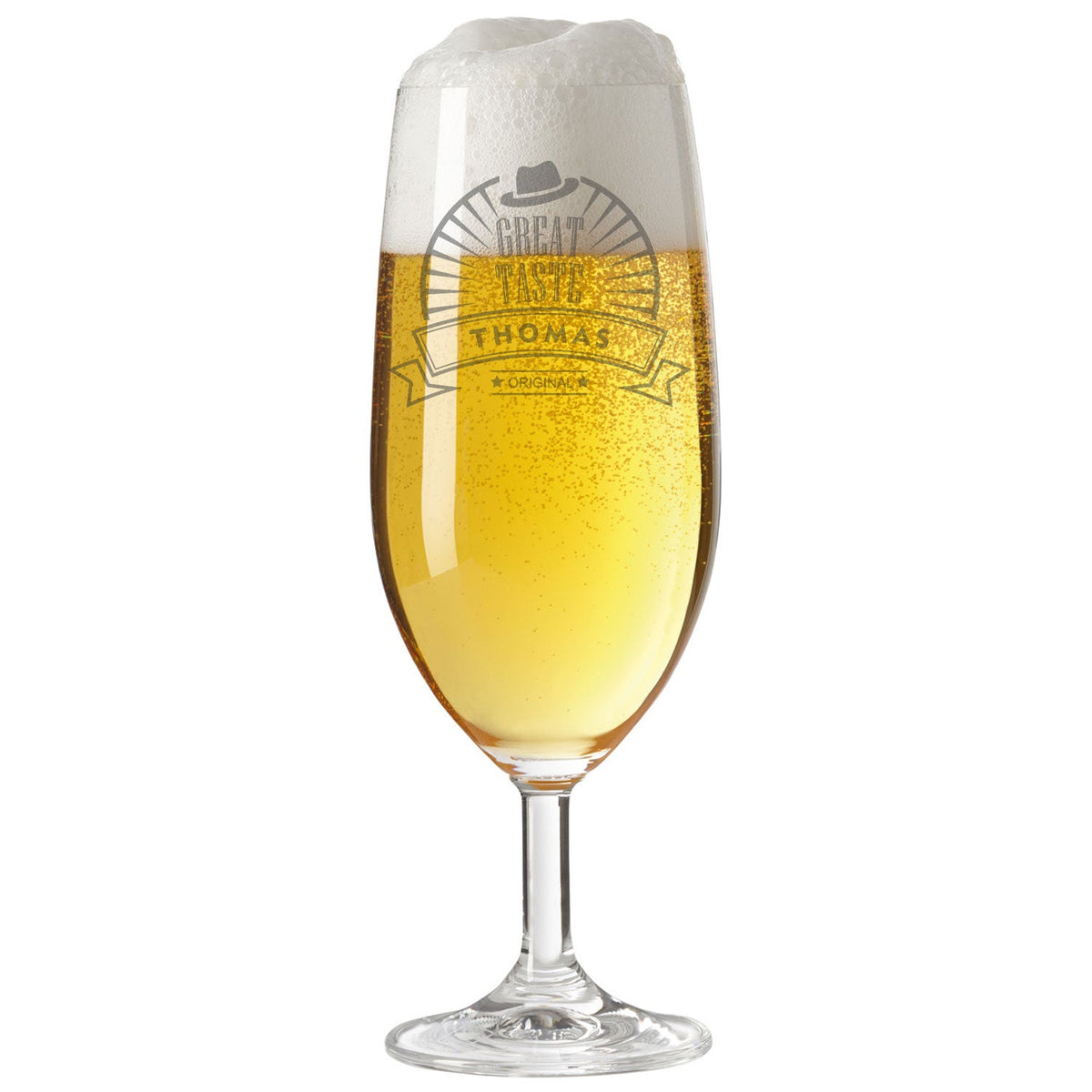 Stölzle Lausitz Bierglas mit Gravur "Great Taste" mit Namen