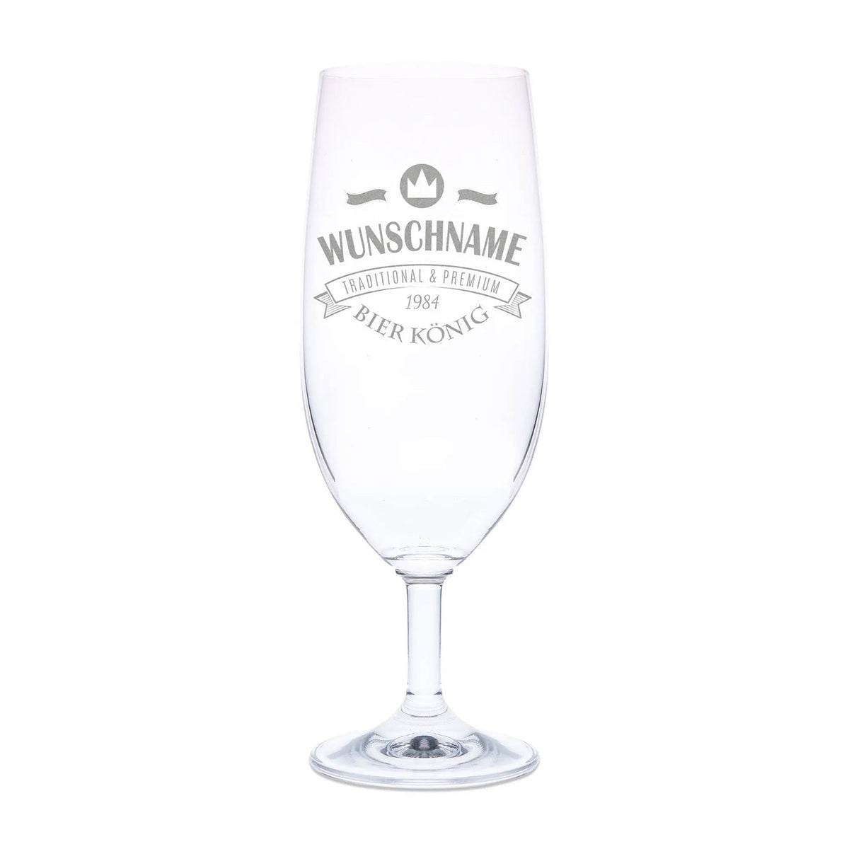 Stölzle Lausitz Bierglas mit Gravur "Bierkönig"