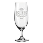 Stölzle Lausitz Bierglas mit Gravur "Bierkönig V2" mit Namen