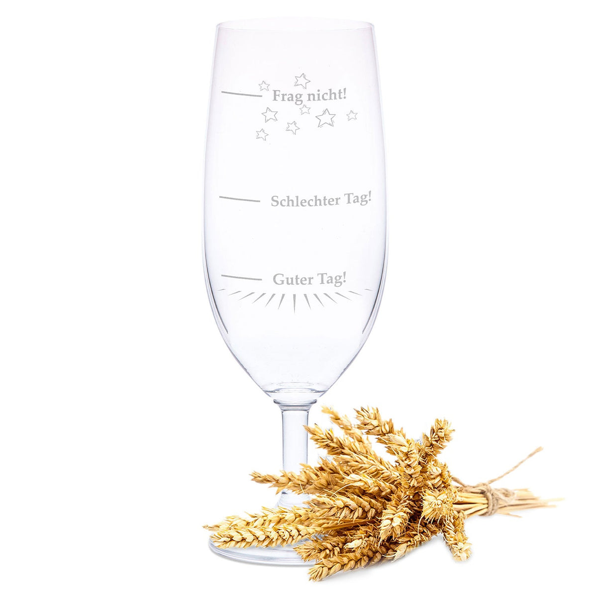 Stölzle Lausitz Bierglas mit Gravur "Guter Tag Schlechter Tag"