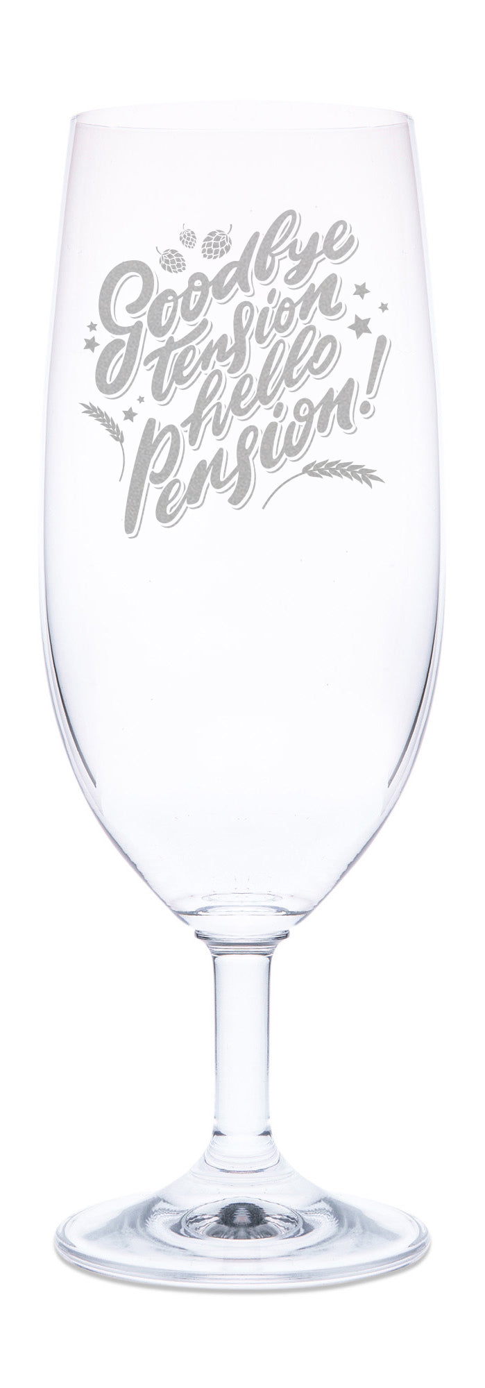 Stölzle Lausitz Bierglas mit Gravur "Goodbye Tension"