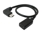 USB 3.1 Kabel 30 cm Typ C Stecker zu Buchse Winkel Adapter in Schwarz | System-S