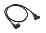USB 3.1 Kabel 60 cm Typ C Stecker zu Buchse Schraube Winkel in Schwarz | System-S