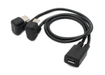 USB 3.1 Kabel 30 cm Typ C & 2.0 Micro B Stecker zu Buchse 180° Winkel in Schwarz | System-S