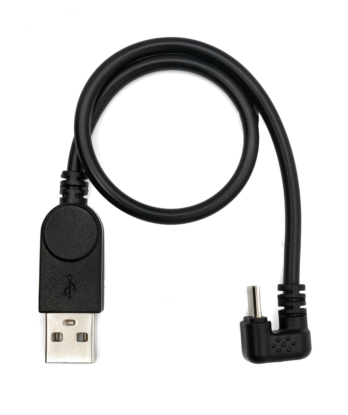 USB 2.0 Kabel 30 cm Micro B Stecker zu Typ A Stecker 180° Winkel Schwarz | System-S