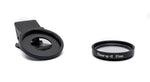 Makro Linse +2 Zoom Close Up Filter mit Clip in Schwarz | System-S