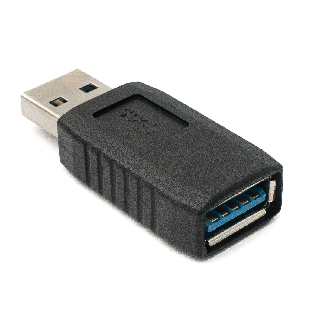 USB 3.0 Adapter Typ A Stecker zu Buchse Kabel in Schwarz | System-S