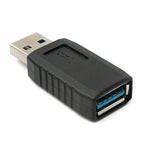 USB 3.0 Adapter Typ A Stecker zu Buchse Kabel in Schwarz | System-S