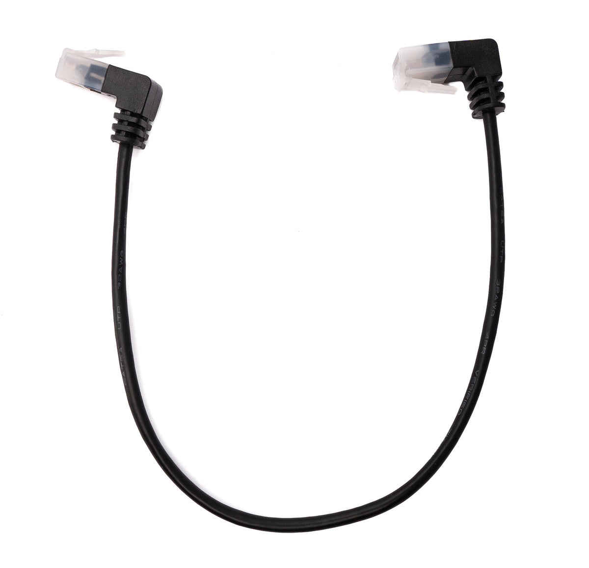 LAN Kabel 25 cm RJ45 8P8C STP Cat6 Stecker zu Stecker Winkel Schwarz | System-S