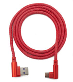 USB 3.1 Kabel 100cm Typ C Stecker zu 3.0 Typ A Stecker geflochten Winkel in Rot | System-S