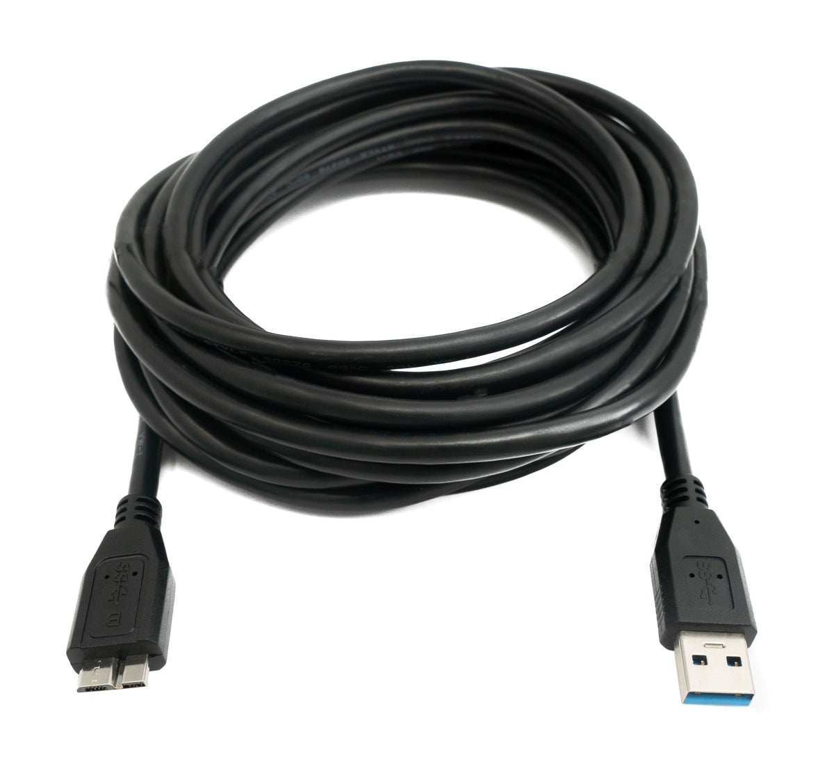 USB 3.0 Kabel 5 m Micro B Stecker zu Typ A Stecker in Schwarz | System-S