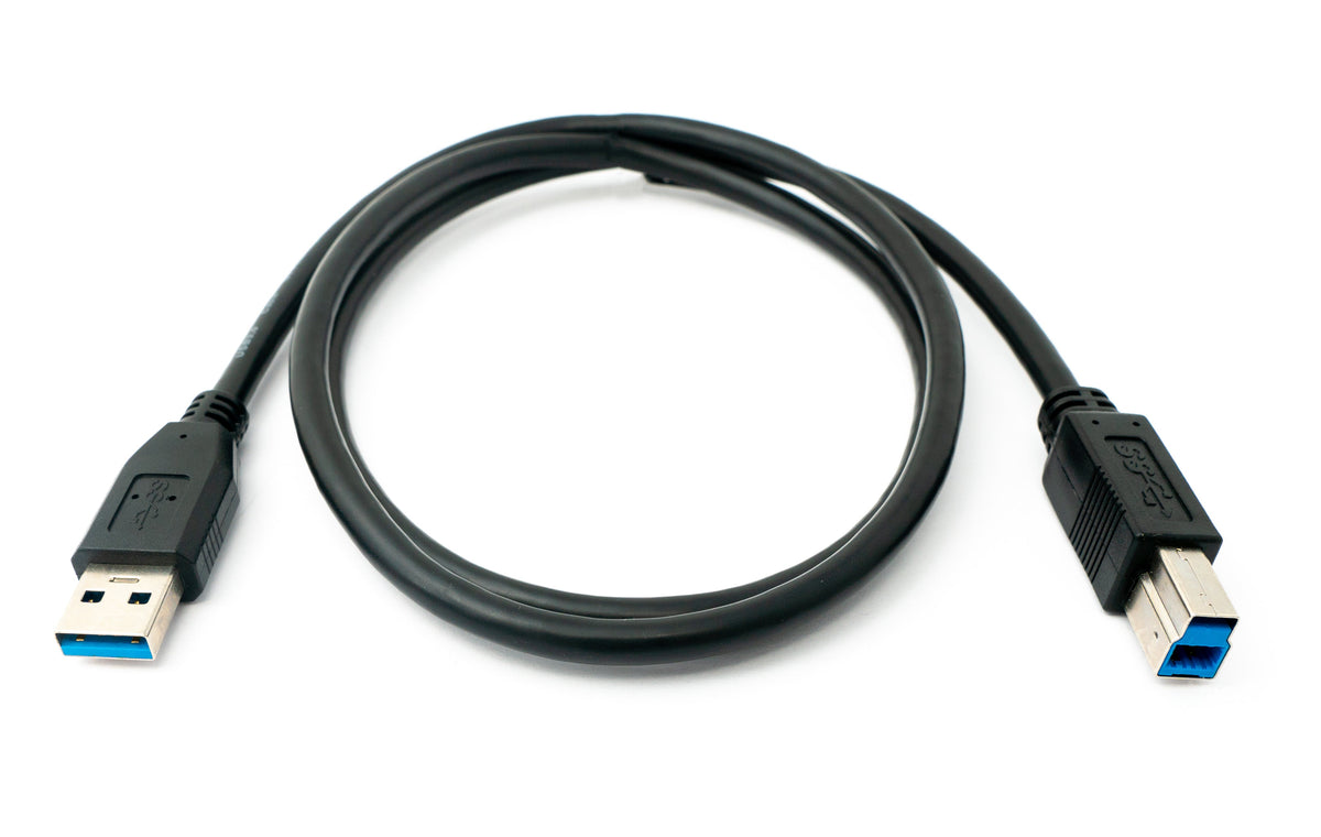 USB 3.0 Kabel 100 cm Typ B Stecker zu A Stecker in Schwarz | System-S