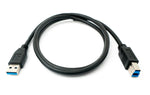 USB 3.0 Kabel 100 cm Typ B Stecker zu A Stecker in Schwarz | System-S