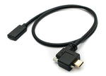 USB 3.1 Kabel 60 cm Typ C Stecker zu Buchse Schraube Winkel in Schwarz | System-S