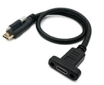 USB 3.1 Kabel 30 cm Typ C Stecker zu Buchse Schraube Adapter in Schwarz | System-S