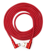 USB 3.1 Kabel 2 m Typ C Stecker zu 3.0 Typ A Stecker geflochten Winkel in Rot | System-S