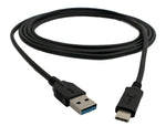 USB 3.1 Kabel 200 cm Typ C Stecker zu 3.0 Typ A Stecker in Schwarz | System-S