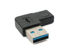 USB 3.1 Adapter Typ C Buchse zu 3.0 Typ A Stecker Winkel Kabel in Schwarz | System-S