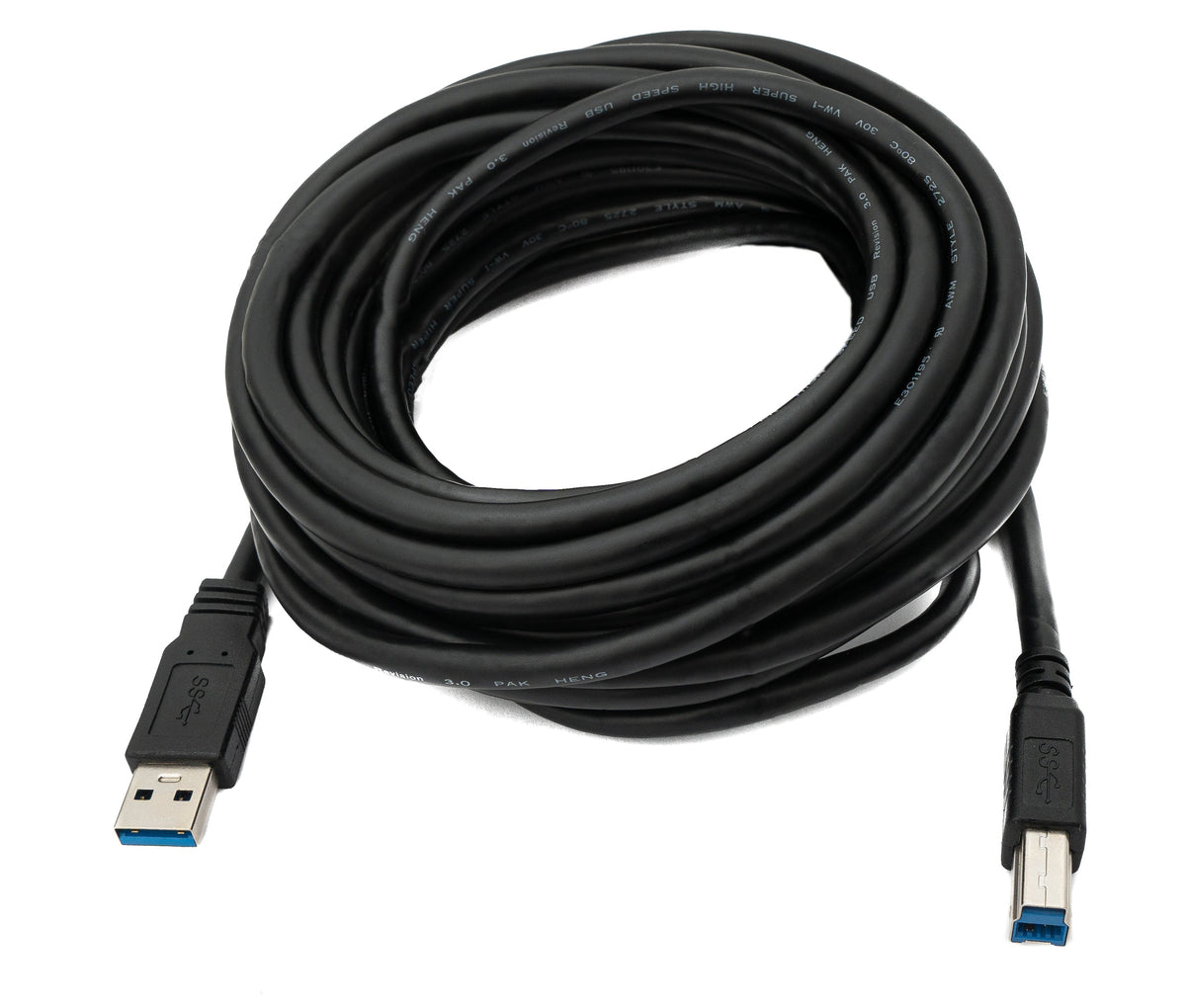 USB 3.0 Kabel 8 m Typ B Stecker zu A Stecker in Schwarz | System-S