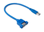 USB 3.0 Kabel 30 cm Typ A Stecker zu Buchse Schraube in Blau | System-S