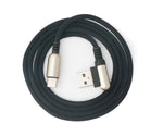 USB 3.1 Kabel 100cm Typ C Stecker zu 3.0 Typ A Stecker geflochten Winkel Schwarz | System-S