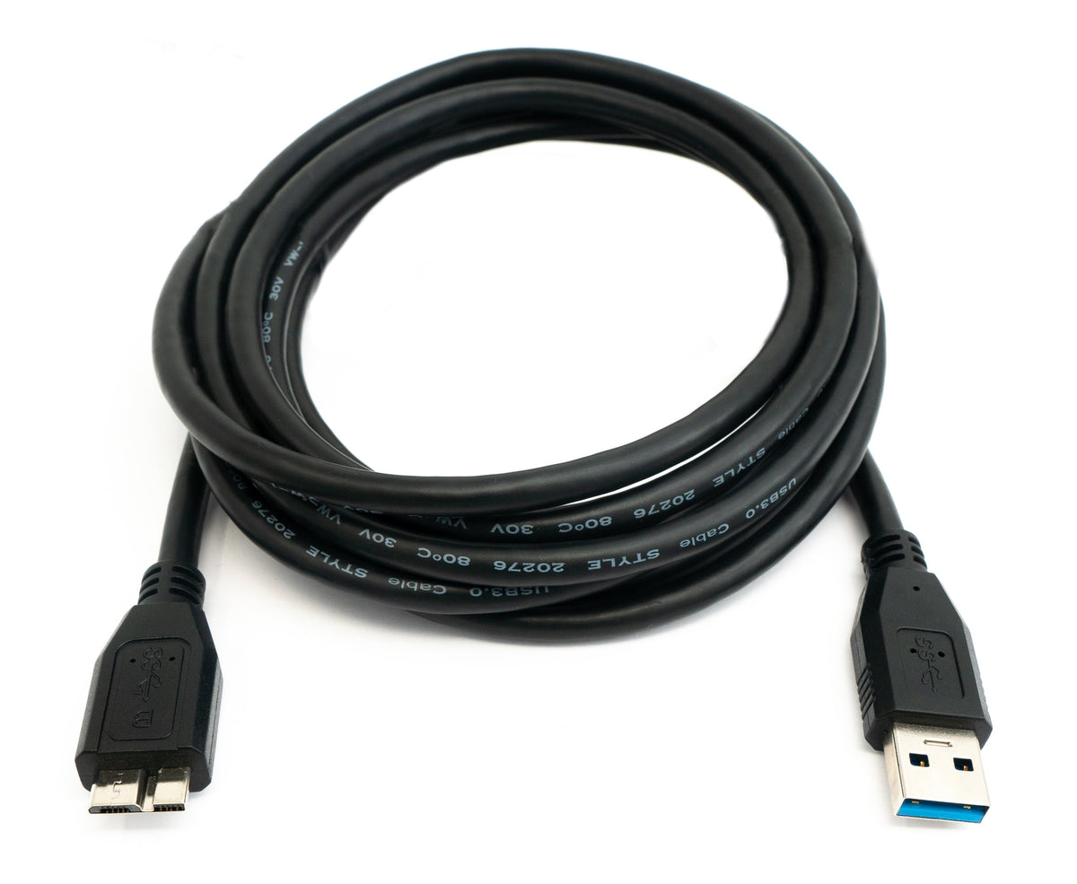 USB 3.0 Kabel 3 m Micro B Stecker zu Typ A Stecker in Schwarz | System-S